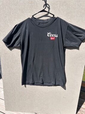 Black  Tee - Classic Men's size Large new small discoloration on shoulder #481